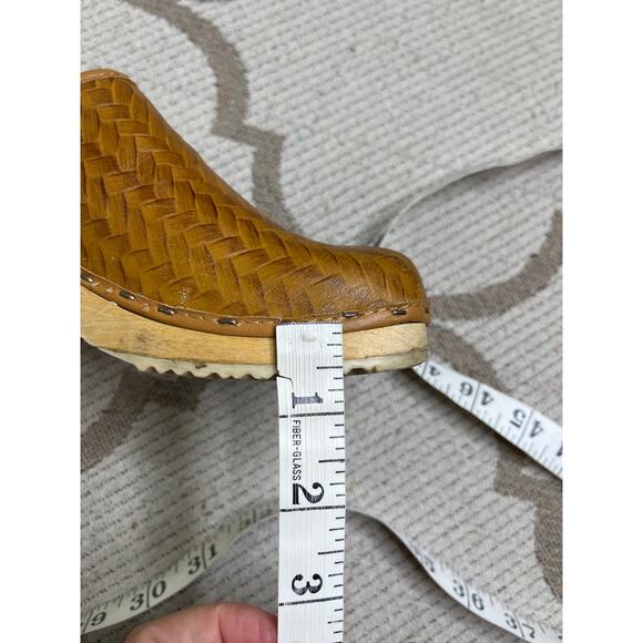 Olof Daughters Wooden Leather Clogs by Ulla made in Finland, size 38/ US 7.5 - Picture 8 of 14